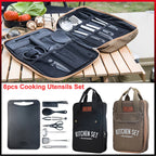 Camping Kitchen Set 8pcs Camping Outdoor Cookware Kit Stainless Steel Camping Tool