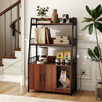 Cat Litter Box Enclosure with Storage Shelves and Scratching Pad