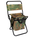 Foldable Fishing Chair With Backrest Built-In Cooler Bag Portable Outdoor Lightweight