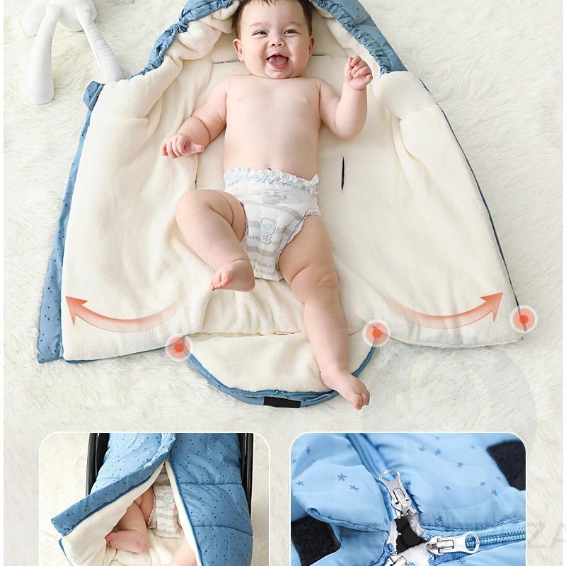 Newborn Warm Baby Sleeping Bag For Stroller Thickening Dual-use  For Baby Kids