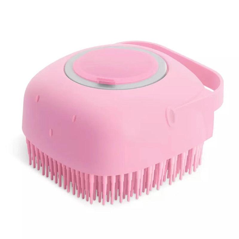 Pet Dog Cat Silicone Back Shower Brush Soft Hair Massage