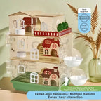3-Story Hamster Mansion Large Transparent Habitat Full Ventilation Deep Base Natural