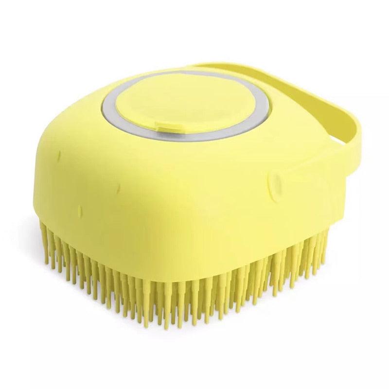 Pet Dog Cat Silicone Back Shower Brush Soft Hair Massage