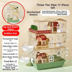 3-Story Hamster Mansion Large Transparent Habitat Full Ventilation Deep Base Natural