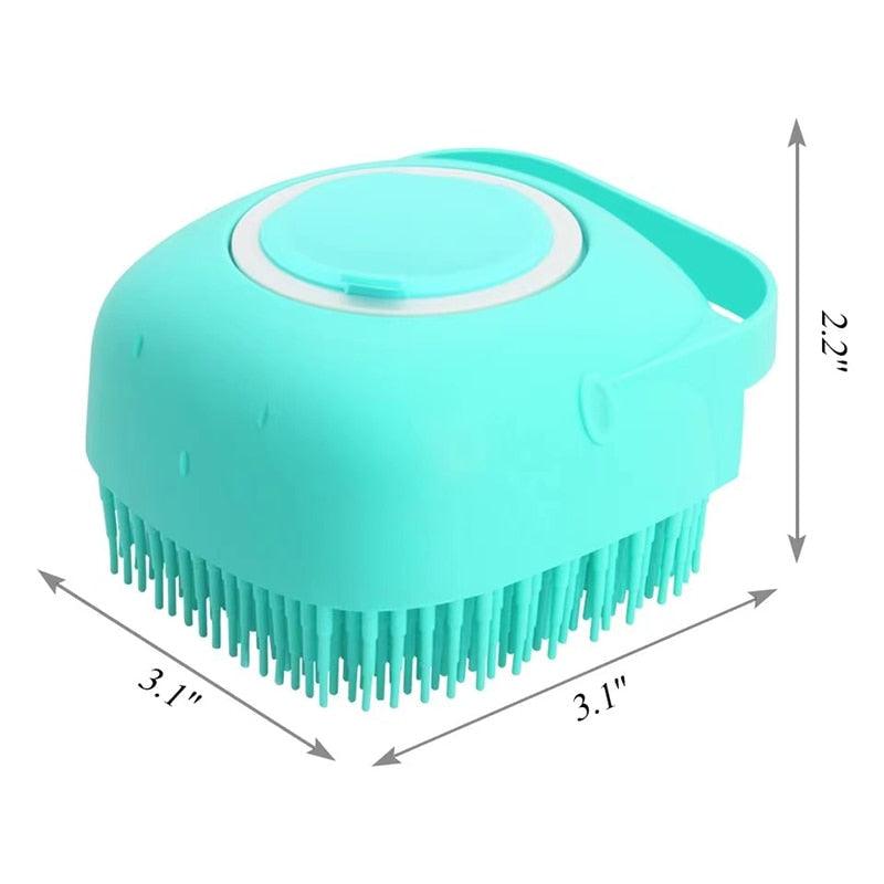Pet Dog Cat Silicone Back Shower Brush Soft Hair Massage