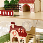 3-Story Hamster Mansion Large Transparent Habitat Full Ventilation Deep Base Natural