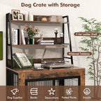 Industrial Dog Kennel Dog Crate Furniture with Storage Shelves