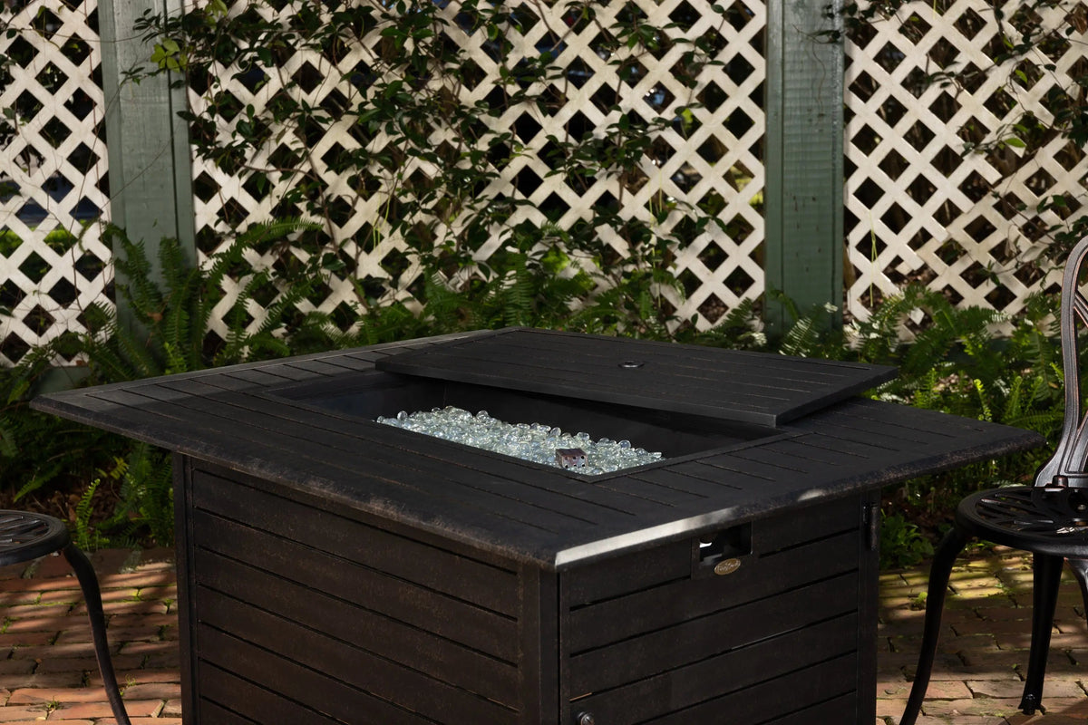 Longmont 48" Rectangular Aluminum Convertible Gas Fire Pit Table