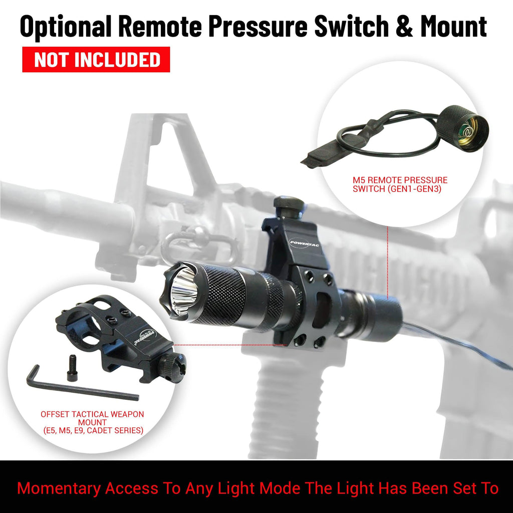 Powertac M5 Gen3 Tactical EDC Flashlight | 2030LM Super Bright