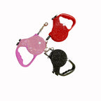 Sparkle Retractable Dog Leash – 16.4 feet Sparkly Crystal Lead