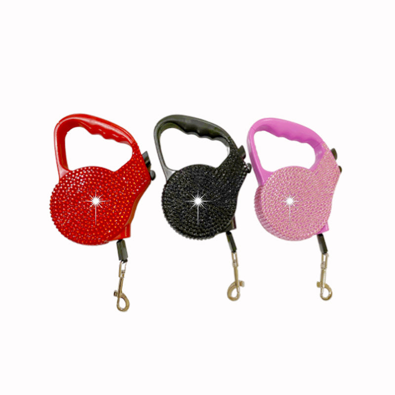 Sparkle Retractable Dog Leash – 16.4 feet Sparkly Crystal Lead