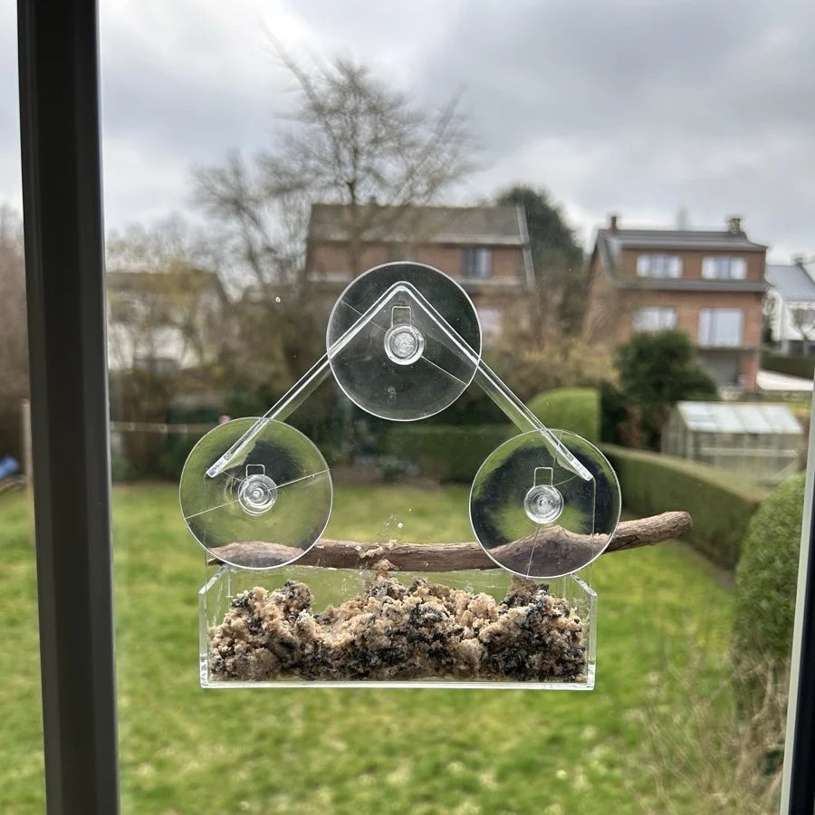 Transparent Bird Feeder Birds House for Outdoor Window