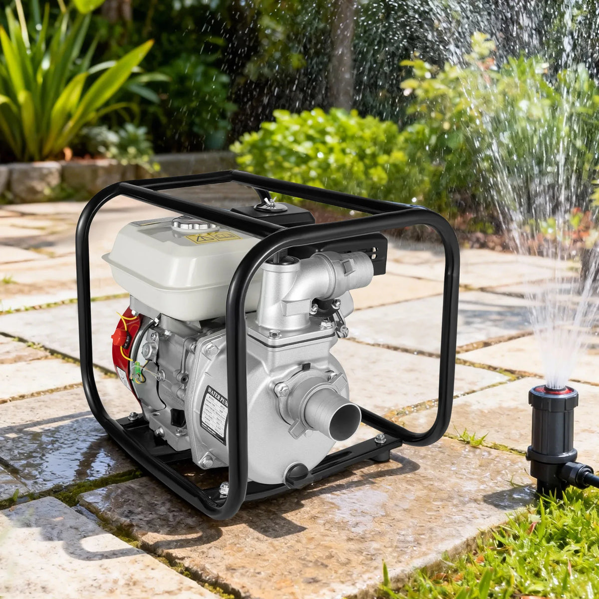 Water Pump, 2 inch 6.5HP 4 Stroke Pump, 210cc, for Irrigation, Fish Pond Breeding