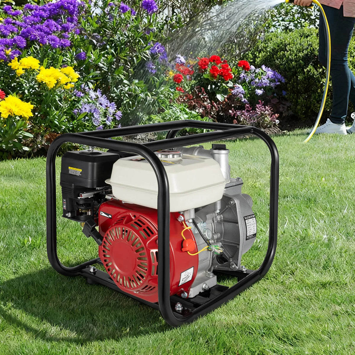 Water Pump, 2 inch 6.5HP 4 Stroke Pump, 210cc, for Irrigation, Fish Pond Breeding