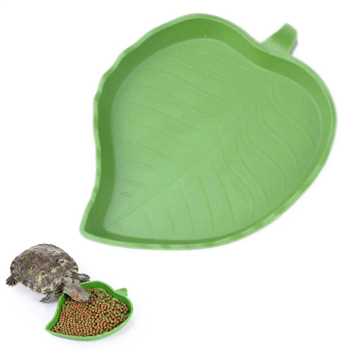 Reptile Leaf Shape Dish Flat Water Plate for Lizards Young Bearded Dragons Chameleon Small Snakes Water Plate for Turtle Lizards