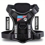 Service Dog Harness, Reflective Dog Vest with 5 PCS Patches, Adjustable Soft