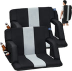 2 Pcs Reclining Stadium Seat Padded Backrest Adjustable Armrests for Outdoor Camping