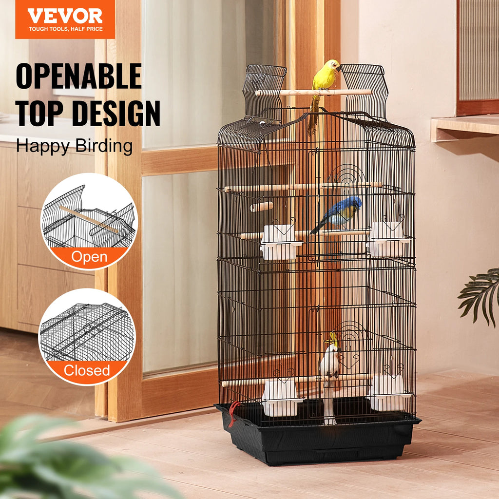 Open Top Large Parrot Bird Cage Hanging Bird Cage
