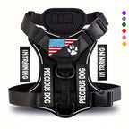 Service Dog Harness, Reflective Dog Vest with 5 PCS Patches, Adjustable Soft