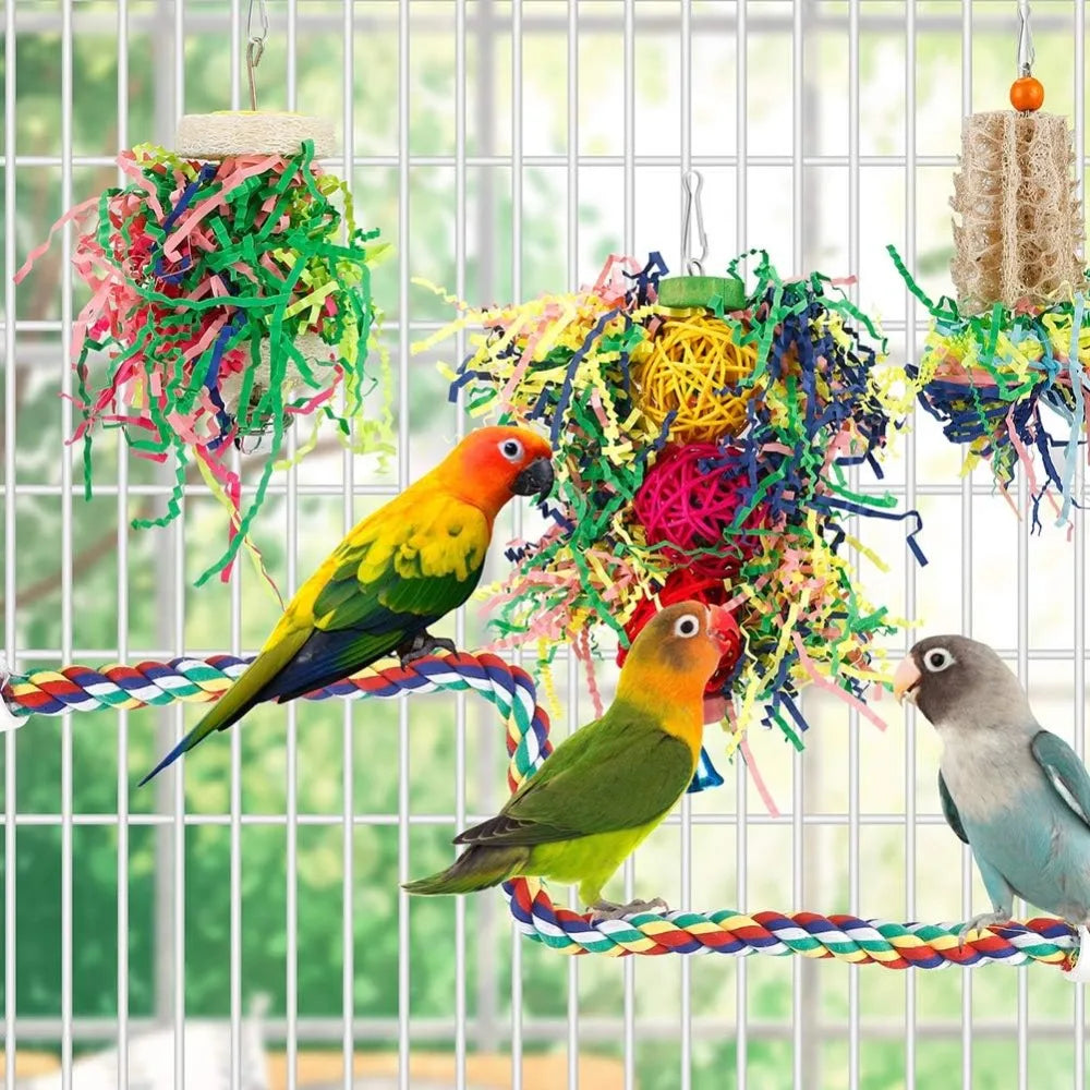 6 PCS Bird Chew Toys Cage Removal Pendant