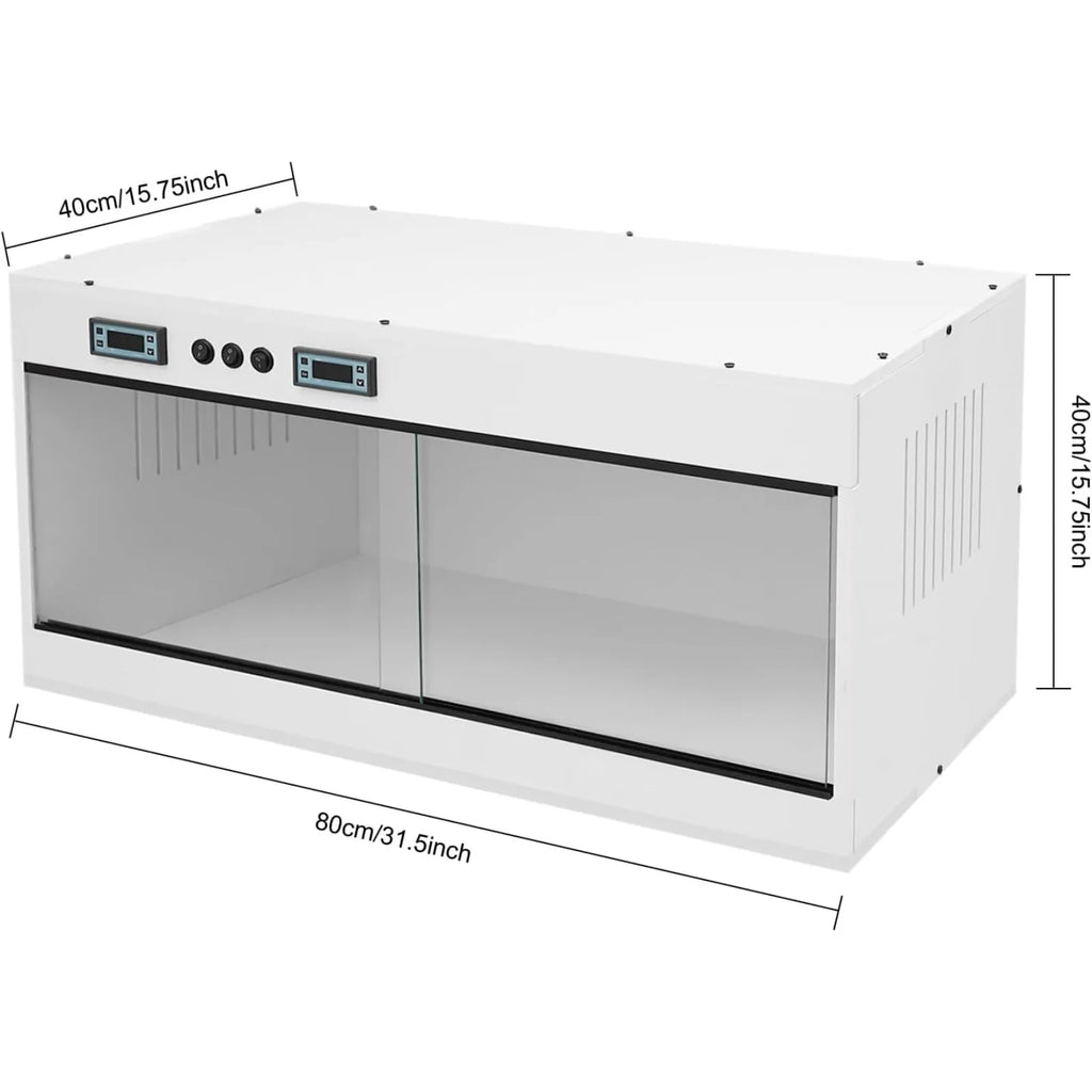 Large Reptile Tank Front Opening w/ Temperature Control Glass Sliding Door for Lizard Snake
