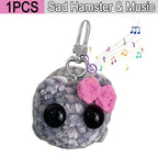 Sad Hamster Violin Song Plush Keychain Bag Charm Cute 2024 Key Ring Accessories Gift