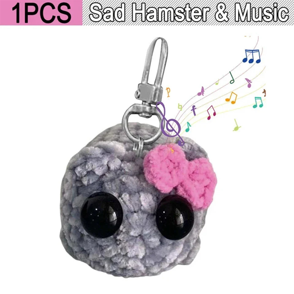 Sad Hamster Violin Song Plush Keychain Bag Charm Cute 2024 Key Ring Accessories Gift