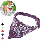 Adjustable PU Dog Cat Collar w/ Detachable Scarf AccessoriesSmall Medium Dogs and Cats