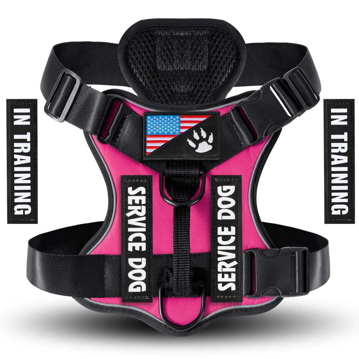 Service Dog Harness, Reflective Dog Vest with 5 PCS Patches, Adjustable Soft