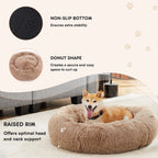 Anti-Slip Round Fluffy Calming Washable Dog Bed