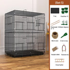 Large Bird Cage Multi Level Double Deck Spacious Easy Clean Indoor/Outdoor Cockatiel Budgie