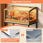 80x39x116cm Wooden Hamster Cage Built-in LED Habitat