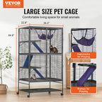 64.6"Rolling Metal Cage Large 4-Tier