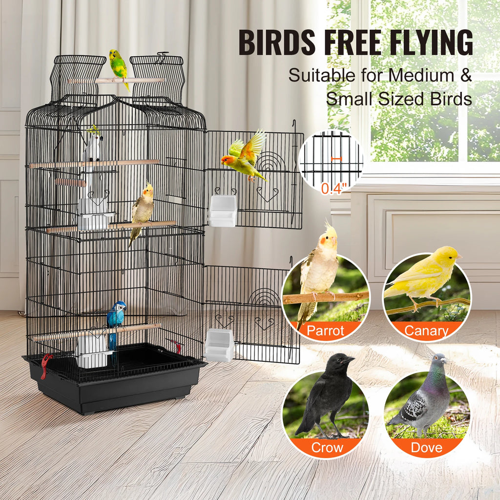 Open Top Large Parrot Bird Cage Hanging Bird Cage