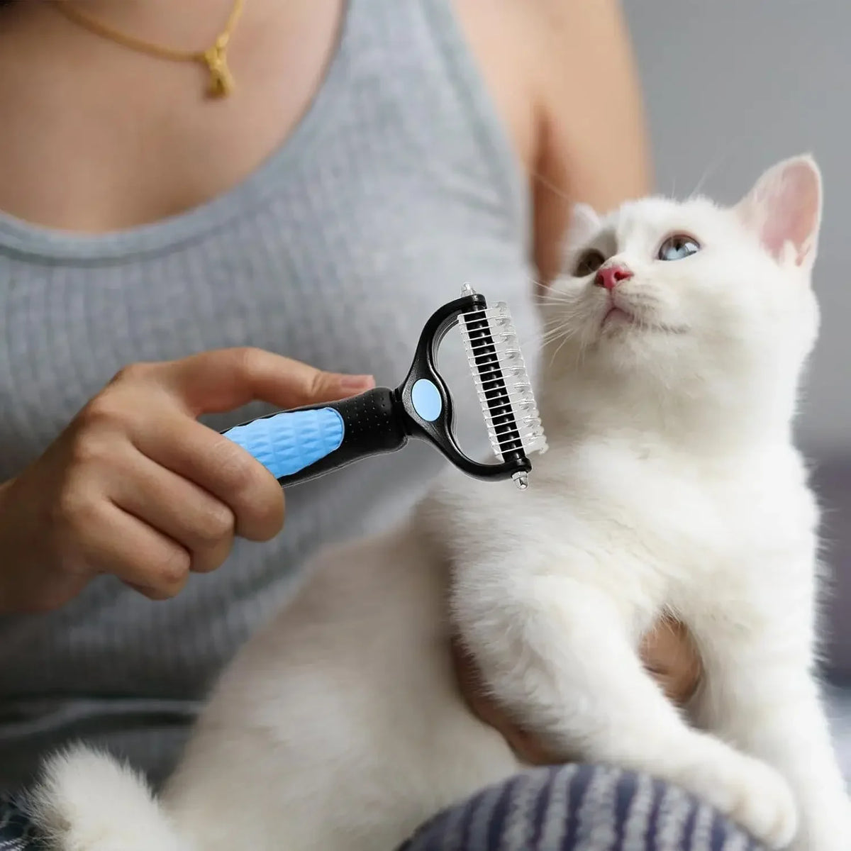 Cat Hair Removal Comb Dog Hair Removal Stainless Steel Double Sided Pet Grooming Brush