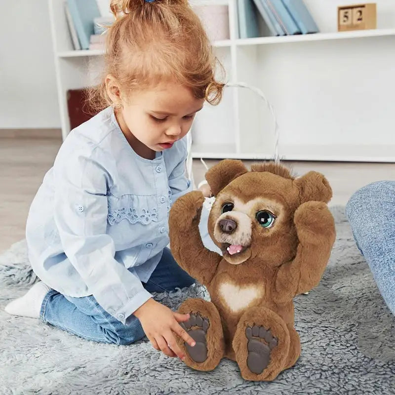 Soft Curious Bear Animals Doll Kids Toy Cute Bear With Sound