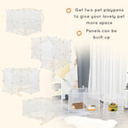 Small Animal Pet Playpen, 12 Panels, 18" x 14"