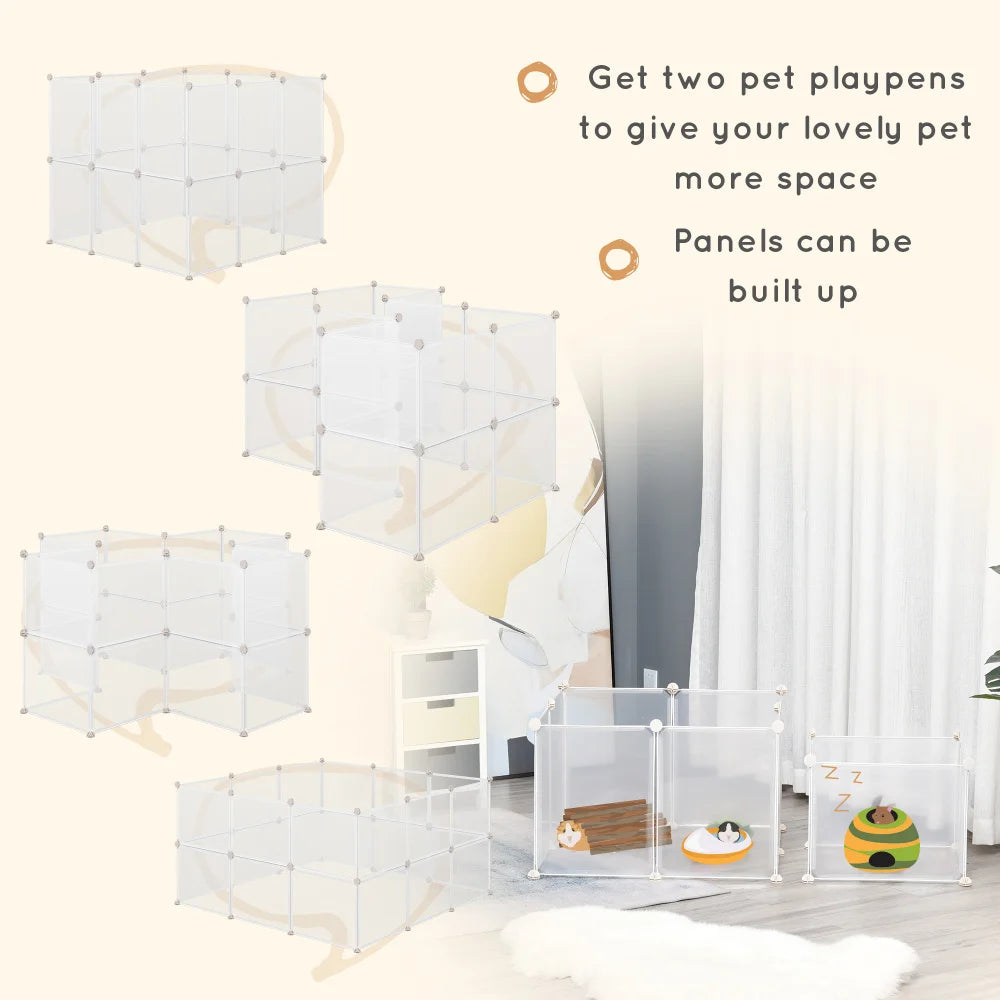 Small Animal Pet Playpen, 12 Panels, 18" x 14"