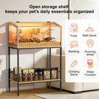 80x39x116cm Wooden Hamster Cage Built-in LED Habitat