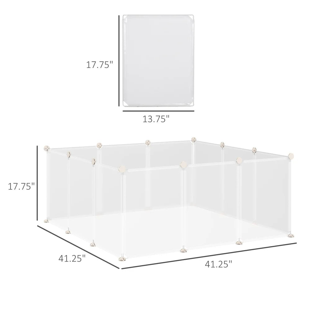 Small Animal Pet Playpen, 12 Panels, 18" x 14"