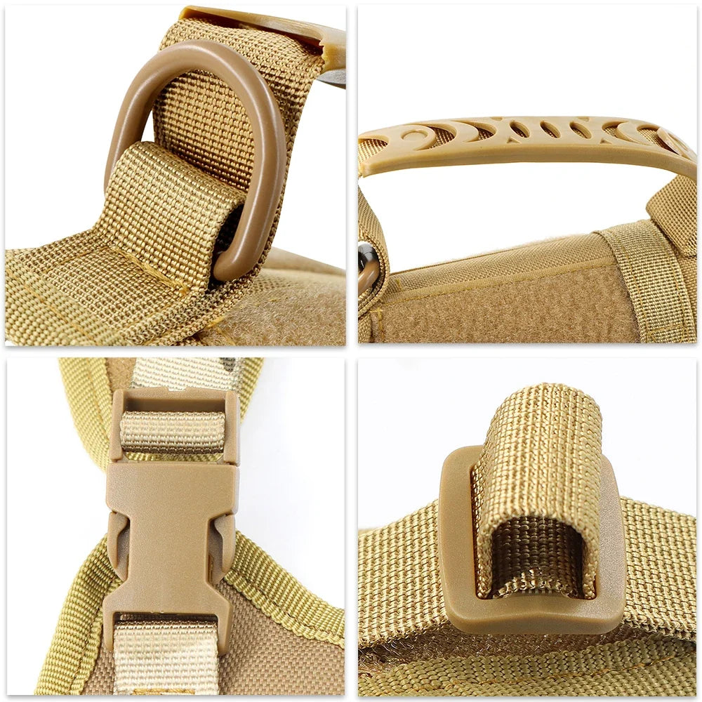 Tactical Puppy Harness Leash Set – Adjustable Military-Style Vest for Small Dogs & Cats