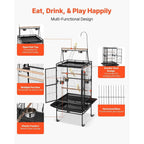 32.7x31.1x82.7 inch Bird Cage, Open Flat Top, Slide-Out Tray