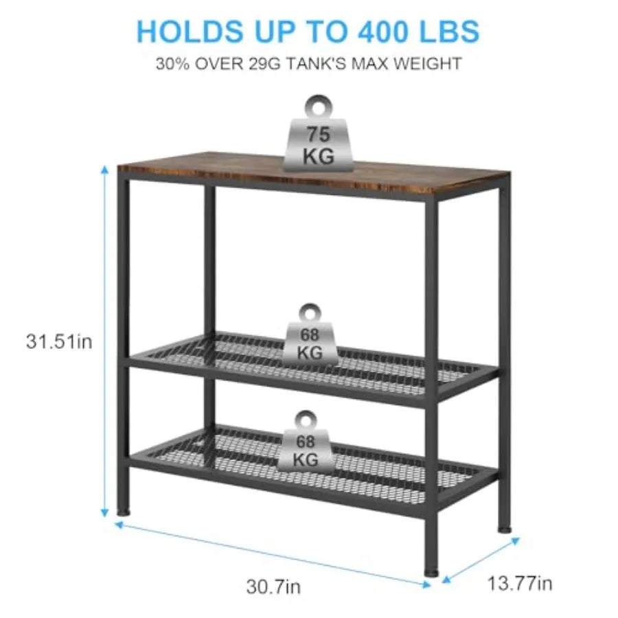 20-29 Gallon Fish Tank Stand, 3-Tier Adjustable Stand, Reptile Breeder Turtle Terrarium