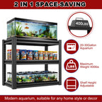 Heavy Duty Metal Aquarium Stand for 20-30 Gallon Fish Tank, 3-Tier Adjustable Storage Shelf, Holds up to 400 Lbs