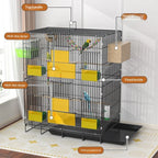 Large Bird Cage Multi Level Double Deck Spacious Easy Clean Indoor/Outdoor Cockatiel Budgie
