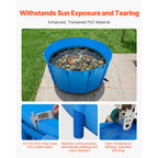 Canvas Round Fish Tank with Stable Frame and Drain Valve for Aquaculture Koi Breeding