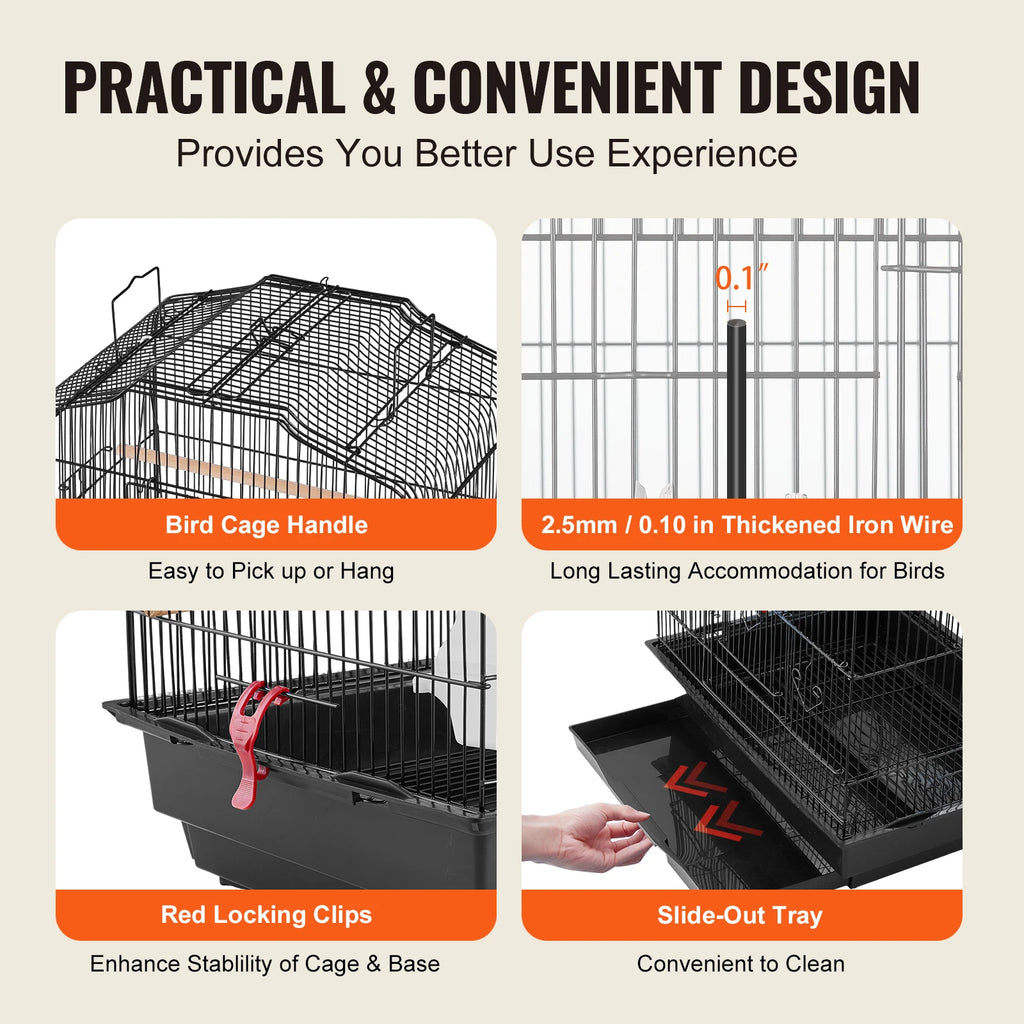 Open Top Large Parrot Bird Cage Hanging Bird Cage