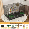 Large Bird Cage Multi Level Double Deck Spacious Easy Clean Indoor/Outdoor Cockatiel Budgie