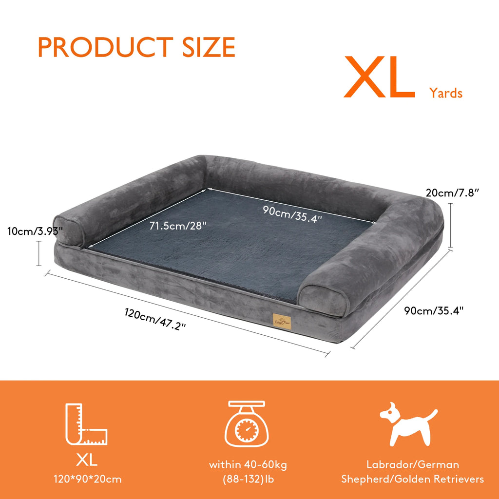 Dog Bed Extra Large Sleeping Bed Cushion, Washable Cover Soft Sponge Foam
