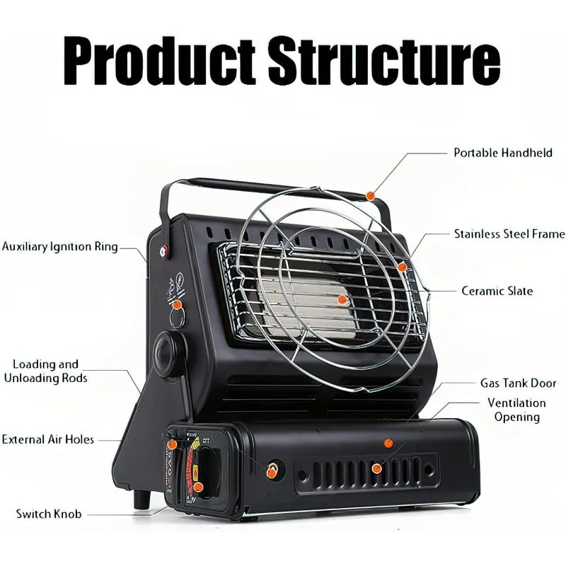 Multifunctional Gas Camping Stove Outdoor Heater For Hiking Fishing Emergency Heating